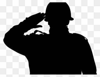 Soldier Military Army Salute - Soldier Saluting Silhouette Png Clipart