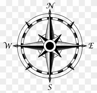 Nautical Star Tattoos Clipart Pirate - Compass With No Background - Png Download