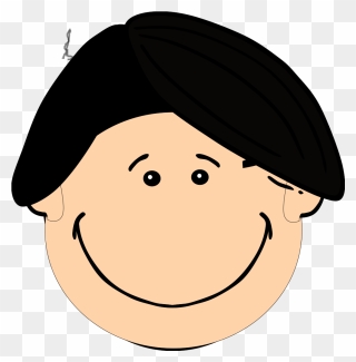 Smiling Dark Hair Boy Clip Art At Clker - Black Hair Clipart - Png Download