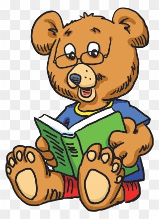 Teddy Bear Reading Book Clipart