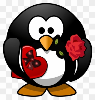 Valentine Penguin Clipart - Kids Valentine Png Hd Transparent Png