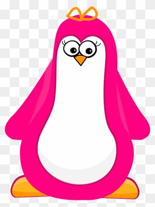 Pink Cartoon Penguin Clipart - Adã©lie Penguin - Png Download