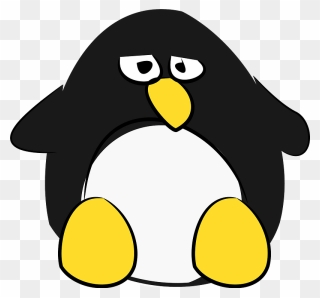 Sad Penguin Clipart - Operating System - Png Download