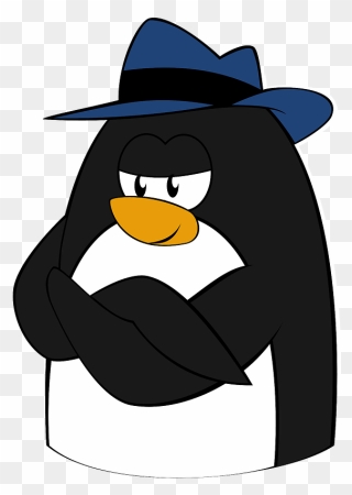 Penguin In Fedora Clipart - Tux - Png Download