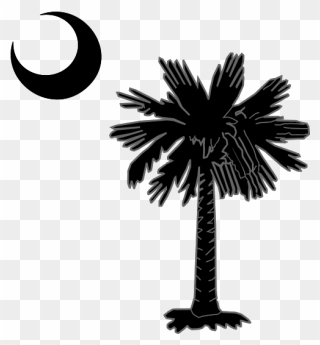 Sc Palmetto Tree Blue Right Side Moon Svg Clip Arts - South Carolina Palm Tree Logo - Png Download