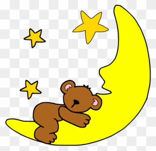 Cute Moon Clipart - Sleeping Moon Clipart - Png Download
