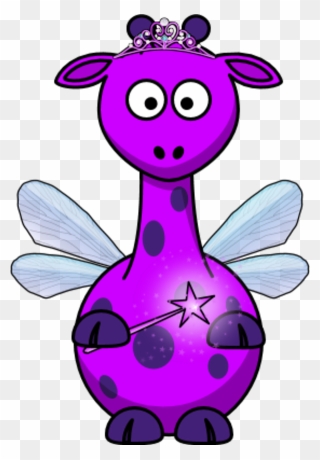 Transparent Fairy Clipart - Clip Art Giraffe Purple - Png Download