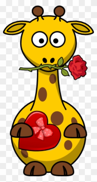 Cartoon Giraffe Clipart - Funny Valentine Clipart - Png Download