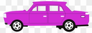 Pink,van,compact Car - Big Car Cartoon Clipart