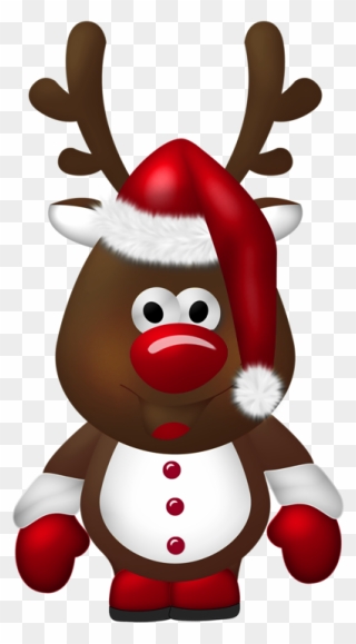 Reindeer Santa Claus Christmas Clip Art - Transparent Cute Christmas Clip Art - Png Download