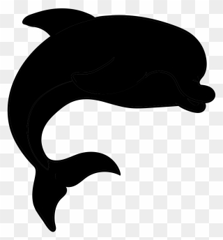 Dolphin Black & White - Silhouette Clipart Dolphin Black And White - Png Download