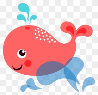Sperm Whale Cartoon Clip - Whale With Heart Cartoon - Png Download