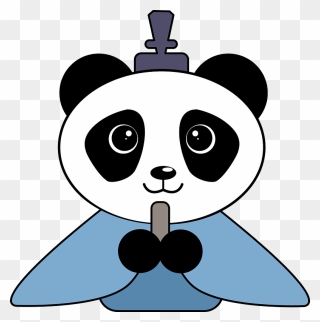 Panda King Clipart - Cute Panda Bear Silhouette - Png Download