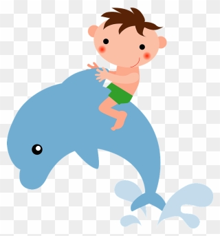 Dolphin Child Boy Clipart - Png Download