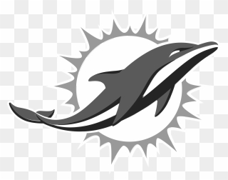 Clipart Dolphin Black And White, Clipart Dolphin Black - Miami Dolphins White Logo - Png Download