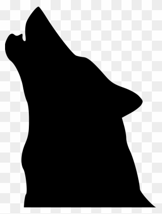 Wolf Clip Art Silhouette - Howling Wolf Head Silhouette - Png Download