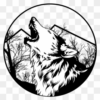 Vector Illustration Angry Png - Black And White Vector Wolf Clipart