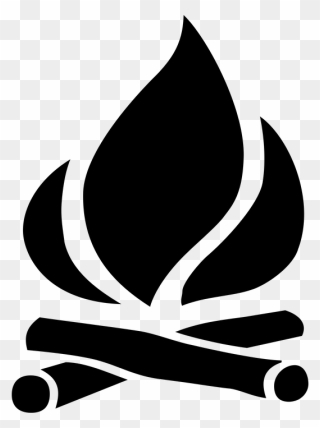 Campfire Icon - Black Vector Fire Png Clipart