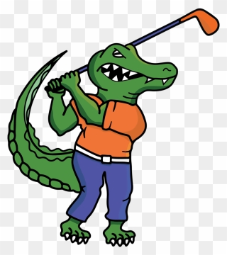Full Size Golfing Gator 2019 Png - Florida Gators Clipart