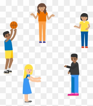 Playing Basketball With Friends Clipart Clip Art Library - Passing The Ball Clipart - Png Download
