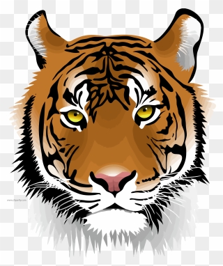Tiger Wild Face Clipart Png Download - Bengal Tiger Face Clipart Transparent Png