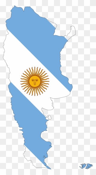 Argentina Map Clipart - Argentina Flag In Country - Png Download