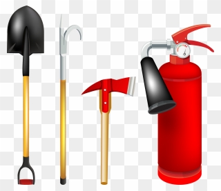 Firefighter Clipart Fire Extinguisher - Firefighter Tools Clipart - Png Download