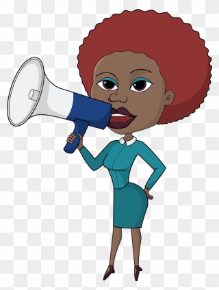 Business Woman With Megaphone Clipart - Clip Art - Png Download