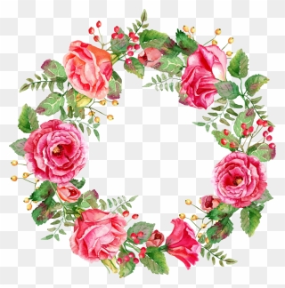 Free Floral Watercolor Wreath With Flowers Png Vector, Clipart