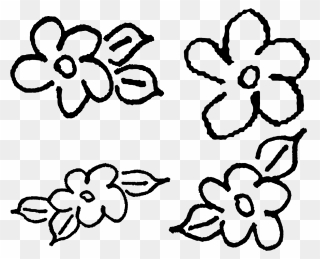 Flowers Hand Drawn Floral Collage Sheet Printable Clipart - Flower Hand Drawn Png Transparent Png
