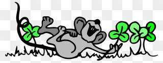Mouse Playing In Shamrocks Clipart By Liftarn - Free Clip Art March - Png Download