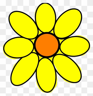 Geometric Sunflower Outline Clipart