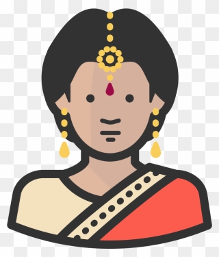 Indian Clipart Business Woman - Indian Woman Icon Png Transparent Png