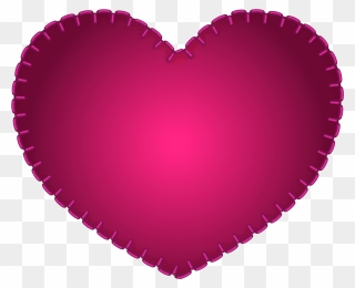 Pink Heart Sewing Style Png Clipart - Heart Transparent Png