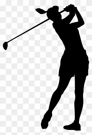 Golf Academy Of America Woman Clip Art - Black And White Golf Clipart - Png Download