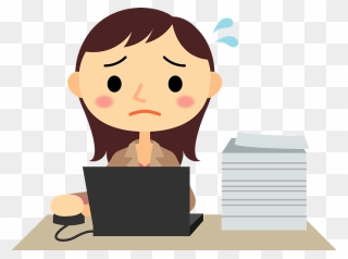 Business Woman Work Clipart - Woman Typing On Computer Cartoon - Png Download