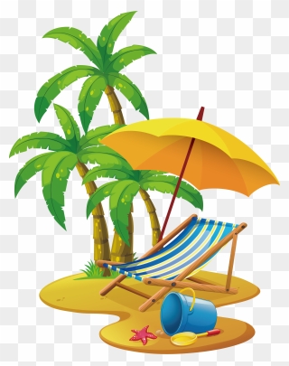 Beach Palm Trees Clipart - Png Download