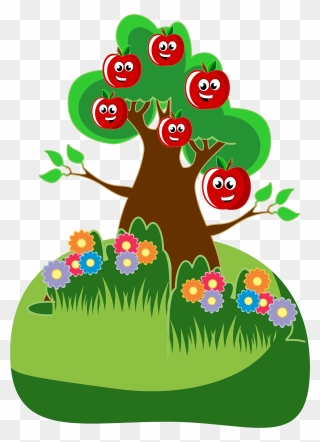 Clipart Apples Tree - Happy Apples Clip Arts - Png Download