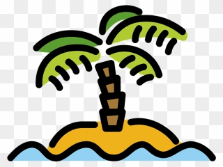 Desert Island Emoji Clipart - Png Download