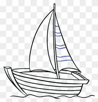 Drawing Sailboats Dingy - Boat Drawing Clipart