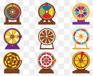 Vector Spinning Wheel Game - Vector Spin Wheel Game Clipart