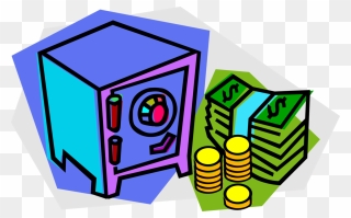 Secure Bank Protects Valuables Clipart