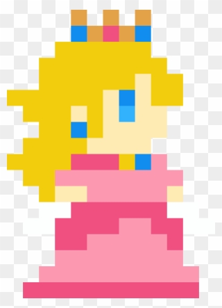 Super Mario Clipart Mystery Number - Peach Mario Bros Pixel - Png Download
