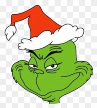 Grinch Christmas Clipart Free Images At Vector Transparent - Grinch With Christmas Hat - Png Download