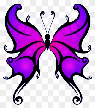 Butterfly Clipart Transparent Png - Fantasy Butterfly Tattoo Outline