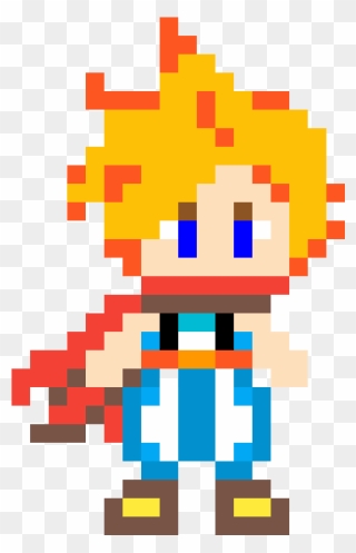 Cloud Strife From Fiinal Fantasy - Pixel Art Clipart