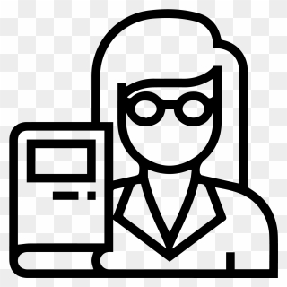 Female Scientists Outline Clipart