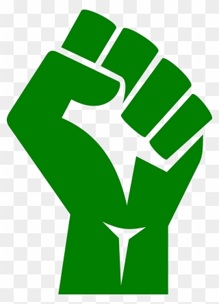 Women S March In - Raised Fist Green Clipart
