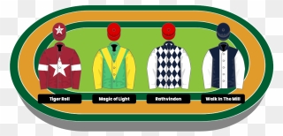 Fantasy Horse Racing Lineup Clipart