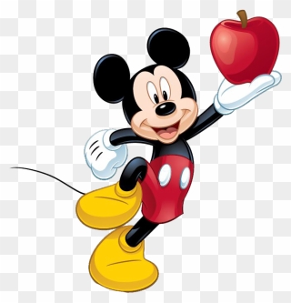 Mickey Mouse Minnie Mouse Goofy Caramel Apple Candy - Mickey Mouse Eating Apple Clipart